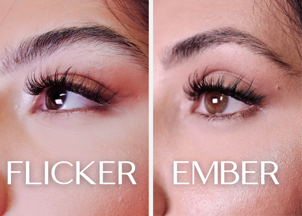 lash style comparison - side angle - soft look and bold look - seamless natural looks
